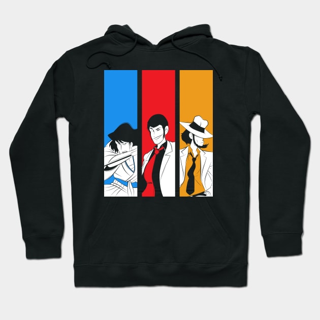 054b Lupin trio Hoodie by Yexart